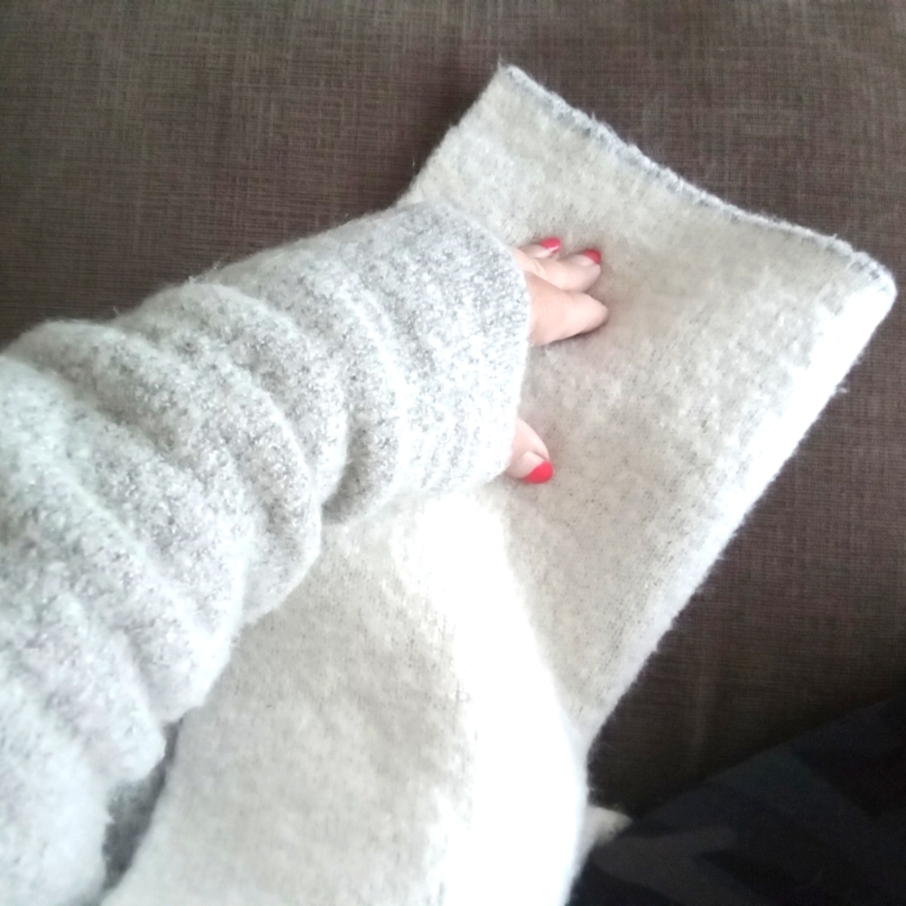 Grey Waterfall Open Cardigan L - Picture 3 of 7